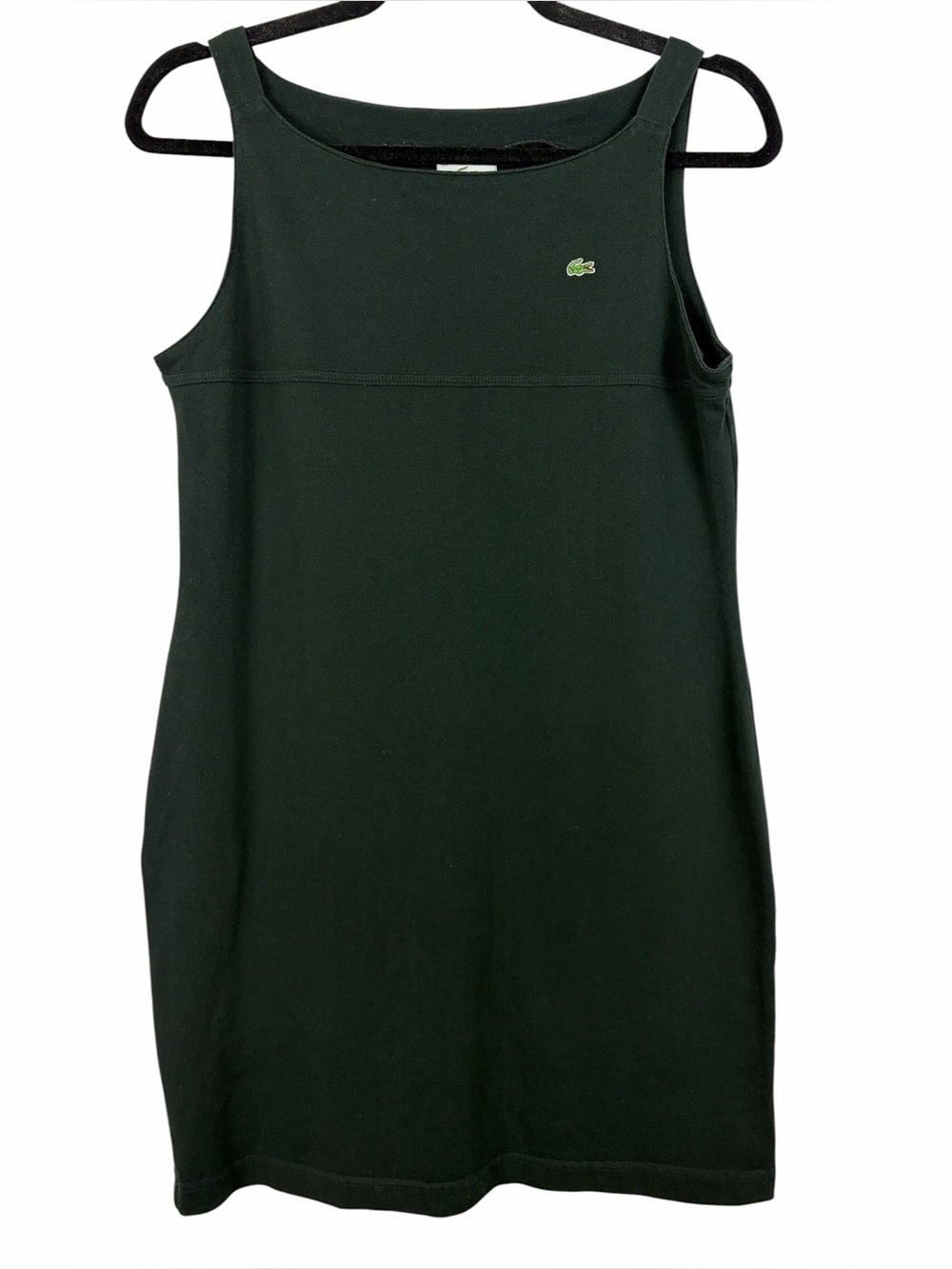 Lacoste Black Piqué Sleeveless Shift Dress EU 44 Large